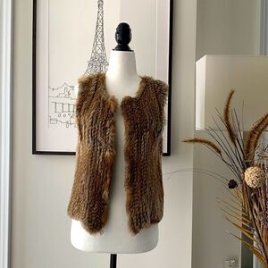 Rabbit Fur Vest jn Natural